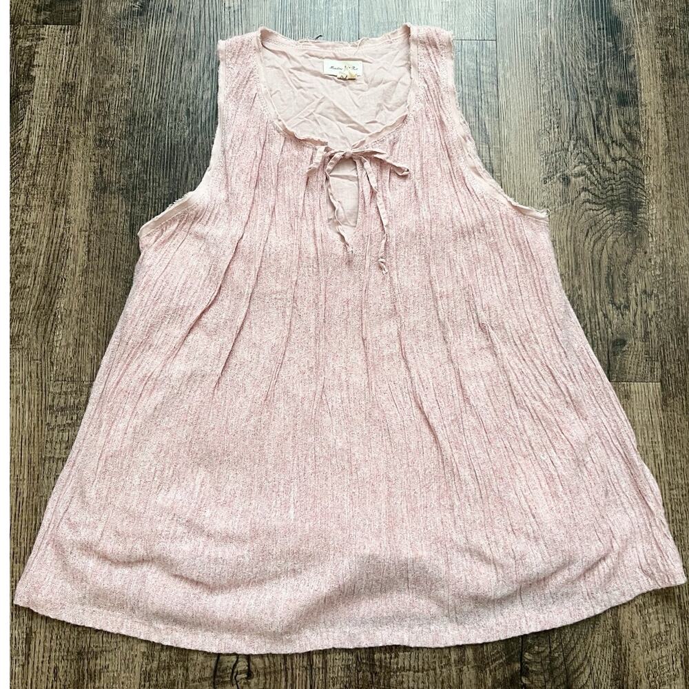 Meadow Rue Sz Small Blush Pink Keyhole Lined Sleeveless Tank Top Blouse Top
